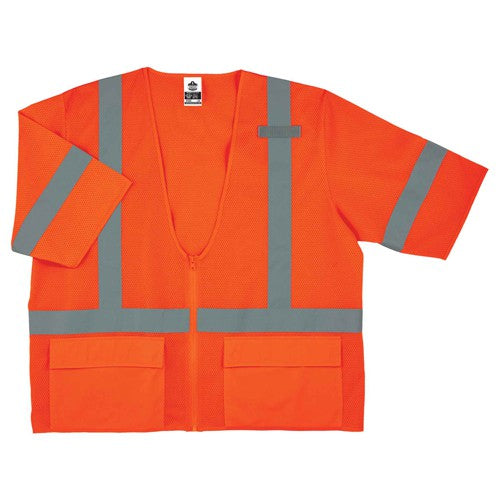 8320Z S/M Orange Standard Vest Type R Class 3 - Americas Industrial Supply