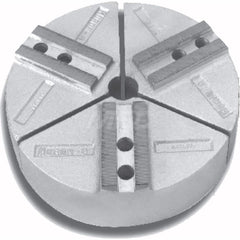Huron Machine Products - Soft Lathe Chuck Jaws; Jaw Type: Round ; Material: 6160 Aluminum ; Jaw Interface Type: 1.5mm x 60? Serrated ; Maximum Compatible Chuck Diameter (Inch): 15 ; Minimum Compatible Chuck Diameter (Inch): 1 ; Overall Height (Inch): 2-1 - Exact Industrial Supply