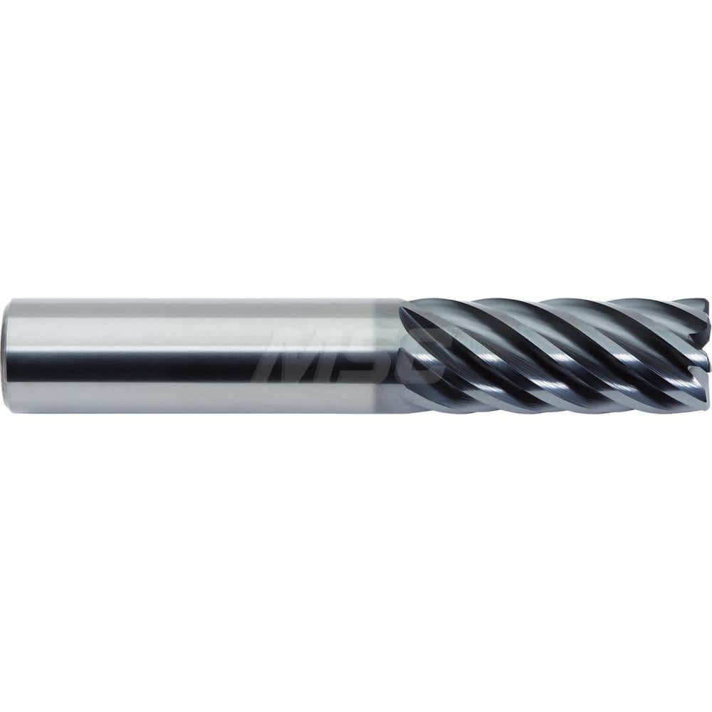 Corner Radius End Mill: 3/8″ Dia, 1″ LOC, 0.02″ Radius, 7 Flutes, Solid Carbide 2-1/2″ OAL, 3/8″ Shank Dia, 38 ° Helix, ALtima Blaze Coated, Corner Radius End