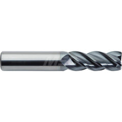 Corner Radius End Mill: 3/8″ Dia, 7/8″ LOC, 0.02″ Radius, 4 Flutes, Solid Carbide 2-1/2″ OAL, 3/8″ Shank Dia, 38 & 41 ° Helix, ALtima Blaze Coated, Corner Radius End, Centercutting