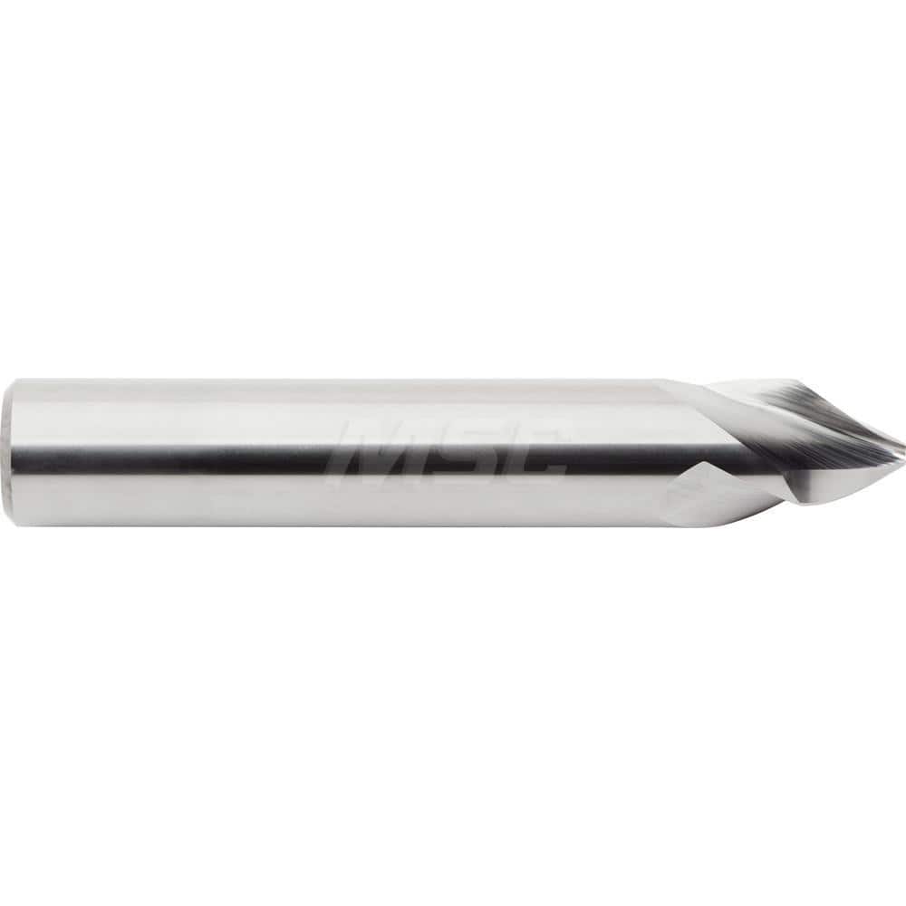 M.A. Ford - Chamfer Mills; Cutter Head Diameter (Inch): 1/4 ; Included Angle A: 60 ; Chamfer Mill Material: Solid Carbide ; Chamfer Mill Finish/Coating: Uncoated ; Overall Length (Inch): 2-1/2 ; Shank Diameter (Inch): 1/4 - Exact Industrial Supply