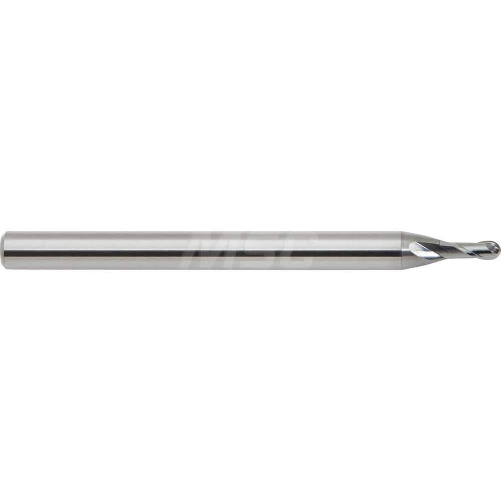 M.A. Ford - Ball End Mills; Mill Diameter (mm): 1.00 ; Mill Diameter (Decimal Inch): 0.0394 ; Number of Flutes: 2 ; Length of Cut (mm): 2.0000 ; Material: Solid Carbide ; Overall Length (mm): 50.0000 - Exact Industrial Supply