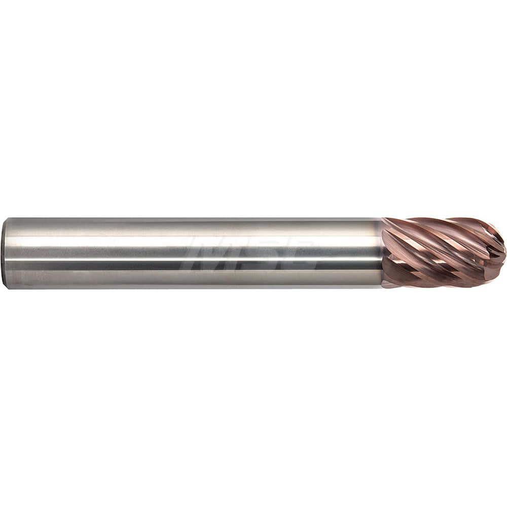 Ball End Mill: 0.3937″ Dia, 8 Flute, Solid Carbide 72 mm OAL, 10 mm Shank Dia, 35 ° Helix, Altima Xtreme Coated, Single End