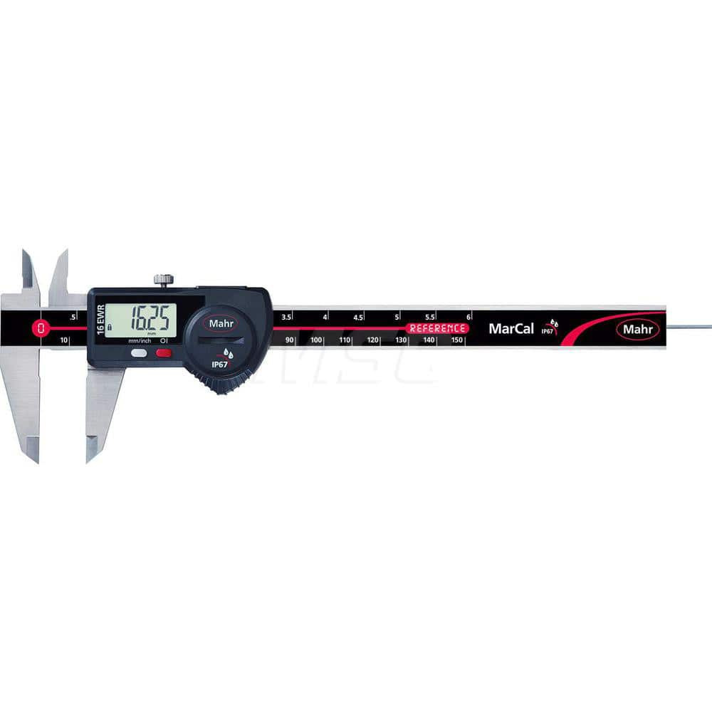 Mahr - Electronic Calipers; Minimum Measurement (mm): 0.00 ; Minimum Measurement (Decimal Inch): 0.0000 ; Maximum Measurement (Decimal Inch): 6 ; Maximum Measurement (mm): 150.00 ; Accuracy Plus/Minus (Decimal Inch): 0.0010 ; Accuracy Plus/Minus (mm): 0. - Exact Industrial Supply