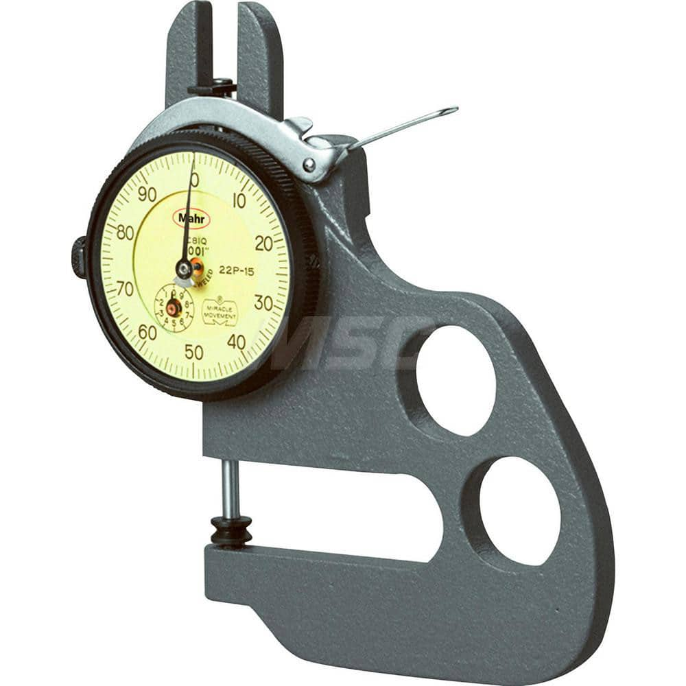 Mahr - Dial Thickness Gages; Minimum Measurement (Inch): 0 ; Minimum Measurement (mm): 0 ; Minimum Measurement (Decimal Inch): 0 ; Maximum Measurement (Inch): 10 ; Maximum Measurement (Decimal Inch): 10 ; Maximum Measurement (mm): 254.00 - Exact Industrial Supply