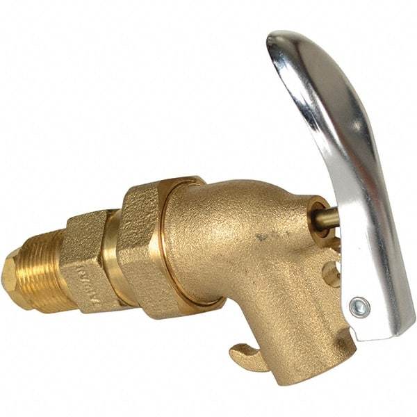 Vestil - 3/4" NPT Brass Adjustable Drum Faucet - 4" Long Extension - Americas Industrial Supply