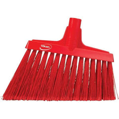 Vikan - 11-1/2" Wide, Red Polyester Bristles, Angled Broom - Flagged, Water Resistant - Americas Industrial Supply