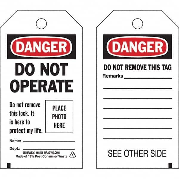 Brady - Safety & Facility Tags Message Type: Lockout Tag Header: DANGER - Americas Industrial Supply