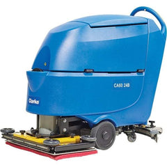 Clarke - 20" Cleaning Width, Battery Powered Walk Behind & Floor Scrubber - 1 hp, 2,250 RPM, 47" Water Lift, 16 Gal Tank Capacity, Series CA60 - Americas Industrial Supply