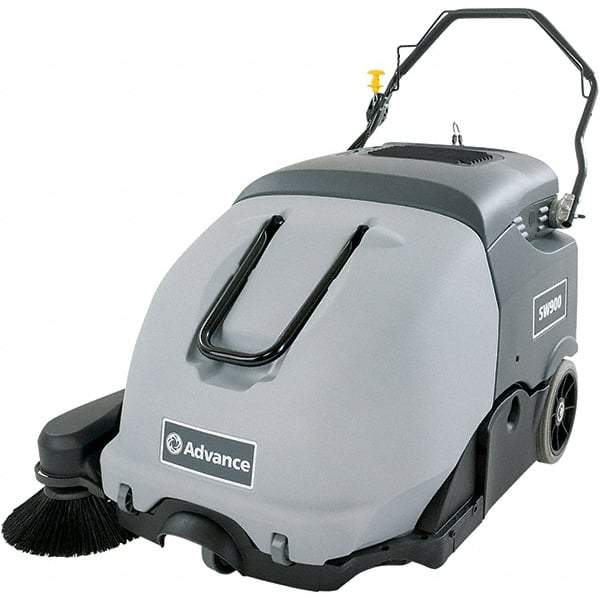 Advance - 41" Cleaning Width, Battery Powered Walk Behind & Sweeper - 0.9 hp, 420 RPM, Series SW900 - Americas Industrial Supply