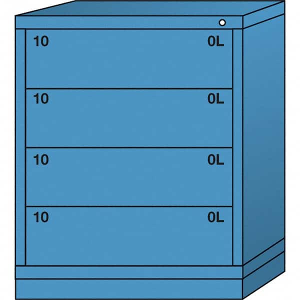 Lyon - 4 Drawer, Standard Mid-Range - Multiple Drawer Access Cabinet - Steel, 30" Wide x 28-1/4" Deep x 37-15/79" High, Wedgewood Blue - Americas Industrial Supply