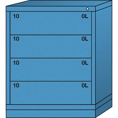 Lyon - 4 Drawer, Standard Mid-Range - Multiple Drawer Access Cabinet - Steel, 30" Wide x 28-1/4" Deep x 37-15/79" High, Wedgewood Blue - Americas Industrial Supply