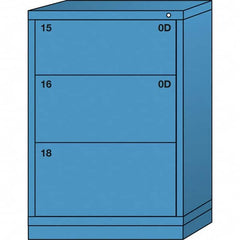 Lyon - 3 Drawer, Standard Counter - Multiple Drawer Access Cabinet - Steel, 30" Wide x 28-1/4" Deep x 44-1/4" High, Wedgewood Blue - Americas Industrial Supply