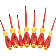 Wiha - Screwdriver Sets Screwdriver Types Included: Insulated Slotted; Phillips Number of Pieces: 7 - Americas Industrial Supply