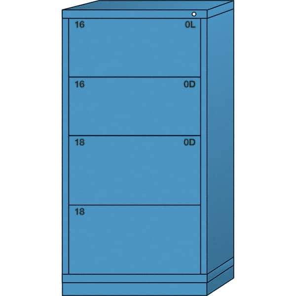 Lyon - 4 Drawer, Standard Eye-Level - Multiple Drawer Access Cabinet - Steel, 30" Wide x 28-1/4" Deep x 59-1/4" High, Wedgewood Blue - Americas Industrial Supply
