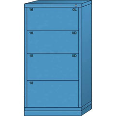 Lyon - 4 Drawer, Standard Eye-Level - Multiple Drawer Access Cabinet - Steel, 30" Wide x 28-1/4" Deep x 59-1/4" High, Wedgewood Blue - Americas Industrial Supply