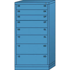 Lyon - 8 Drawer, Standard Eye-Level - Multiple Drawer Access Cabinet - Steel, 30" Wide x 28-1/4" Deep x 59-1/4" High, Wedgewood Blue - Americas Industrial Supply