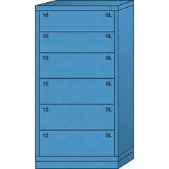Lyon - 6 Drawer, Standard Eye-Level - Multiple Drawer Access Cabinet - Steel, 30" Wide x 28-1/4" Deep x 59-1/4" High, Wedgewood Blue - Americas Industrial Supply