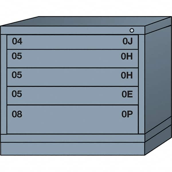 Lyon - 5 Drawer, Standard Desk Height - Multiple Drawer Access Cabinet - Steel, 30" Wide x 28-1/4" Deep x 26-7/8" High, Dove Gray - Americas Industrial Supply