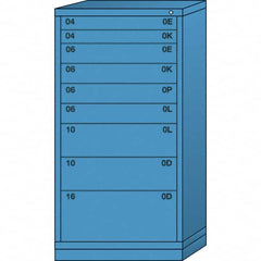 Lyon - 9 Drawer, Standard Eye-Level - Multiple Drawer Access Cabinet - Steel, 30" Wide x 28-1/4" Deep x 59-1/4" High, Wedgewood Blue - Americas Industrial Supply