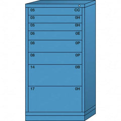 Lyon - 8 Drawer, Standard Eye-Level - Multiple Drawer Access Cabinet - Steel, 30" Wide x 28-1/4" Deep x 59-1/4" High, Wedgewood Blue - Americas Industrial Supply