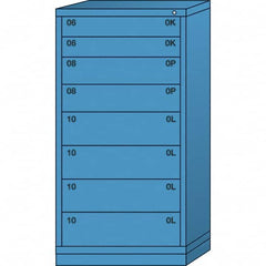 Lyon - 8 Drawer, Standard Eye-Level - Multiple Drawer Access Cabinet - Steel, 30" Wide x 28-1/4" Deep x 59-1/4" High, Wedgewood Blue - Americas Industrial Supply