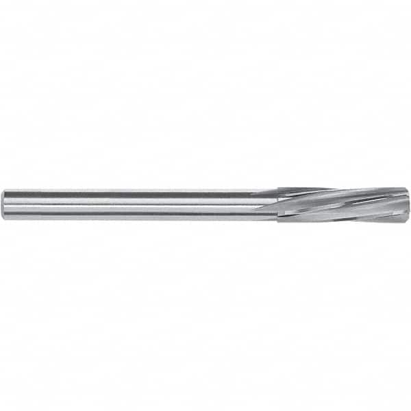 Magafor - 5.9mm Solid Carbide Chucking Reamer - Spiral Flute, 5mm Straight Shank, 22mm Flute Length, 63mm OAL - Americas Industrial Supply