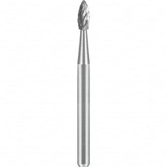 SGS Pro - 1/8" Cut Diam, 1/8" Shank Diam, Tungsten Carbide Double Cut Flame Burr - Americas Industrial Supply
