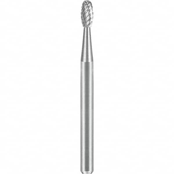 SGS Pro - 1/8" Cut Diam, 1/8" Shank Diam, Tungsten Carbide Double Cut Oval Burr - Americas Industrial Supply