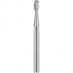 SGS Pro - 1/8" Cut Diam, 1/8" Shank Diam, Tungsten Carbide Double Cut Oval Burr - Americas Industrial Supply