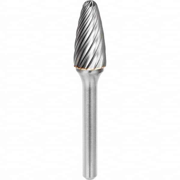 SGS Pro - 3/8" Cut Diam, 1/4" Shank Diam, Tungsten Carbide Inox Cut Ball Nose Tree Burr - Americas Industrial Supply