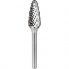 SGS Pro - 1/4" Cut Diam, 1/4" Shank Diam, Tungsten Carbide Inox Cut Ball Nose Tree Burr - Americas Industrial Supply