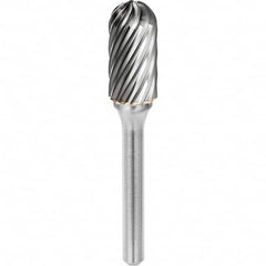 SGS Pro - 1/2" Cut Diam, 1/4" Shank Diam, Tungsten Carbide Inox Cut Ball Nose Cylinder Burr - Americas Industrial Supply