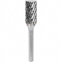 SGS Pro - 1/4" Cut Diam, 1/4" Shank Diam, Tungsten Carbide Steel Cut Cylinder Burr - Americas Industrial Supply