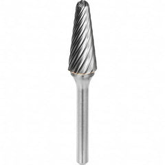 SGS Pro - 5/16" Cut Diam, 1/4" Shank Diam, Tungsten Carbide Inox Cut Ball Nose Cone Burr - Americas Industrial Supply