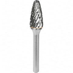 SGS Pro - 1/4" Cut Diam, 1/4" Shank Diam, Tungsten Carbide Steel Cut Ball Nose Tree Burr - Americas Industrial Supply