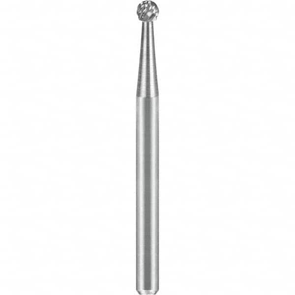 SGS Pro - 1/8" Cut Diam, 1/8" Shank Diam, Tungsten Carbide Double Cut Ball Burr - Americas Industrial Supply