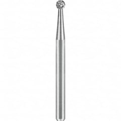 SGS Pro - 1/8" Cut Diam, 1/8" Shank Diam, Tungsten Carbide Double Cut Ball Burr - Americas Industrial Supply