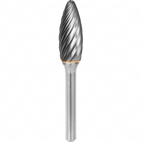 SGS Pro - 1/2" Cut Diam, 1/4" Shank Diam, Tungsten Carbide Inox Cut Flame Burr - Americas Industrial Supply