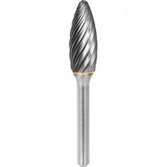 SGS Pro - 1/2" Cut Diam, 1/4" Shank Diam, Tungsten Carbide Inox Cut Flame Burr - Americas Industrial Supply
