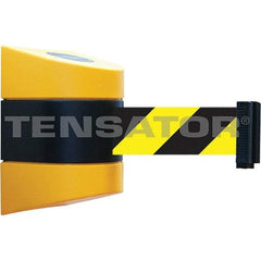 Tensator - 7-1/4" High x 4-3/4" Long x 4-3/4" Wide Magnetic Wall Mount Barrier - Yellow Powdercoat Finish, Black/Yellow, Use with Wall Mount - Americas Industrial Supply