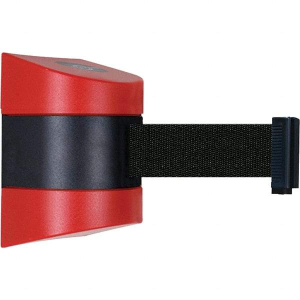 Tensator - 7-1/4" High x 4-3/4" Long x 4-3/4" Wide Magnetic Wall Mount Barrier - Red Powdercoat Finish, Black/Red, Use with Wall Mount - Americas Industrial Supply