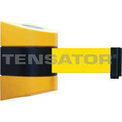 Tensator - 7-1/4" High x 4-3/4" Long x 4-3/4" Wide Magnetic Wall Mount Barrier - Yellow Powdercoat Finish, Black/Yellow, Use with Wall Mount - Americas Industrial Supply