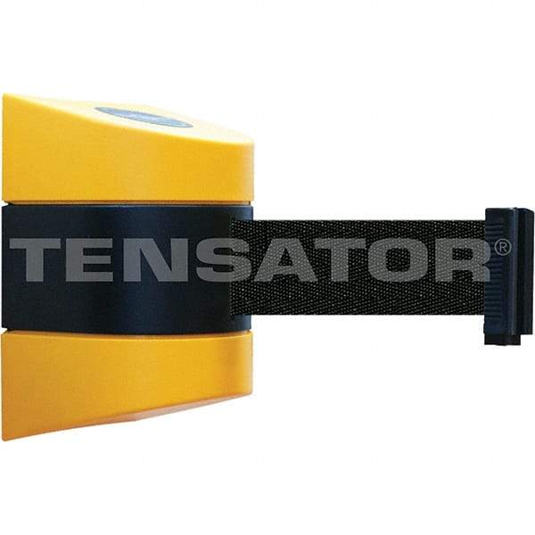 Tensator - 7-1/4" High x 4-3/4" Long x 4-3/4" Wide Magnetic Wall Mount Barrier - Yellow Powdercoat Finish, Black/Yellow, Use with Wall Mount - Americas Industrial Supply