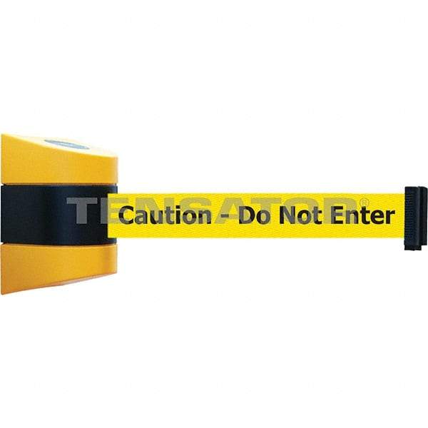 Tensator - 7-1/4" High x 4-3/4" Long x 4-3/4" Wide Magnetic Wall Mount Barrier - Yellow Powdercoat Finish, Black/Yellow, Use with Wall Mount - Americas Industrial Supply