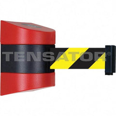 Tensator - 7-1/4" High x 4-3/4" Long x 4-3/4" Wide Magnetic Wall Mount Barrier - Red Powdercoat Finish, Red/Black, Use with Wall Mount - Americas Industrial Supply