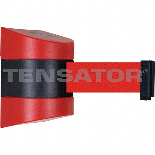 Tensator - 7-1/4" High x 4-3/4" Long x 4-3/4" Wide Magnetic Wall Mount Barrier - Red Powdercoat Finish, Black/Red, Use with Wall Mount - Americas Industrial Supply