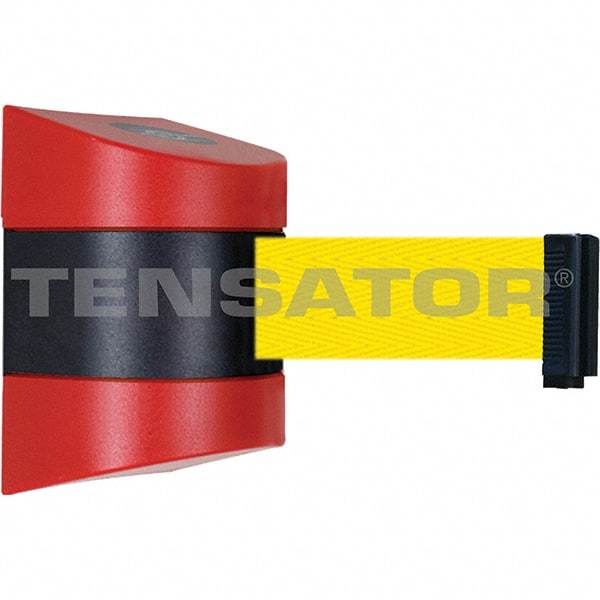 Tensator - 7-1/4" High x 4-3/4" Long x 4-3/4" Wide Magnetic Wall Mount Barrier - Red Powdercoat Finish, Black/Red, Use with Wall Mount - Americas Industrial Supply