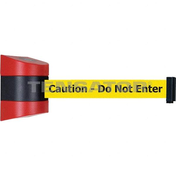 Tensator - 7-1/4" High x 4-3/4" Long x 4-3/4" Wide Magnetic Wall Mount Barrier - Red Powdercoat Finish, Red/Black, Use with Wall Mount - Americas Industrial Supply