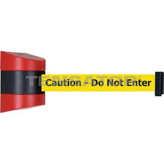 Tensator - 5-1/2" High x 3-1/4" Long x 3-1/4" Wide Magnetic Wall Mount Barrier - Metal, Red Powdercoat Finish, Red/Black, Use with Wall Mount - Americas Industrial Supply